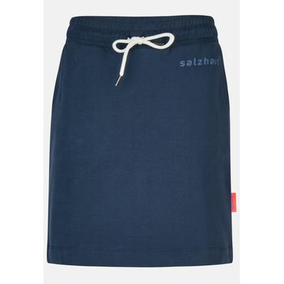Midirock SALZHAUT "Knielanger Rock (Midi) BIETJE", Damen, Gr. XS, blau (navy), Obermaterial: 95% Baumwolle CO. 5% Elasthan EL., Röcke