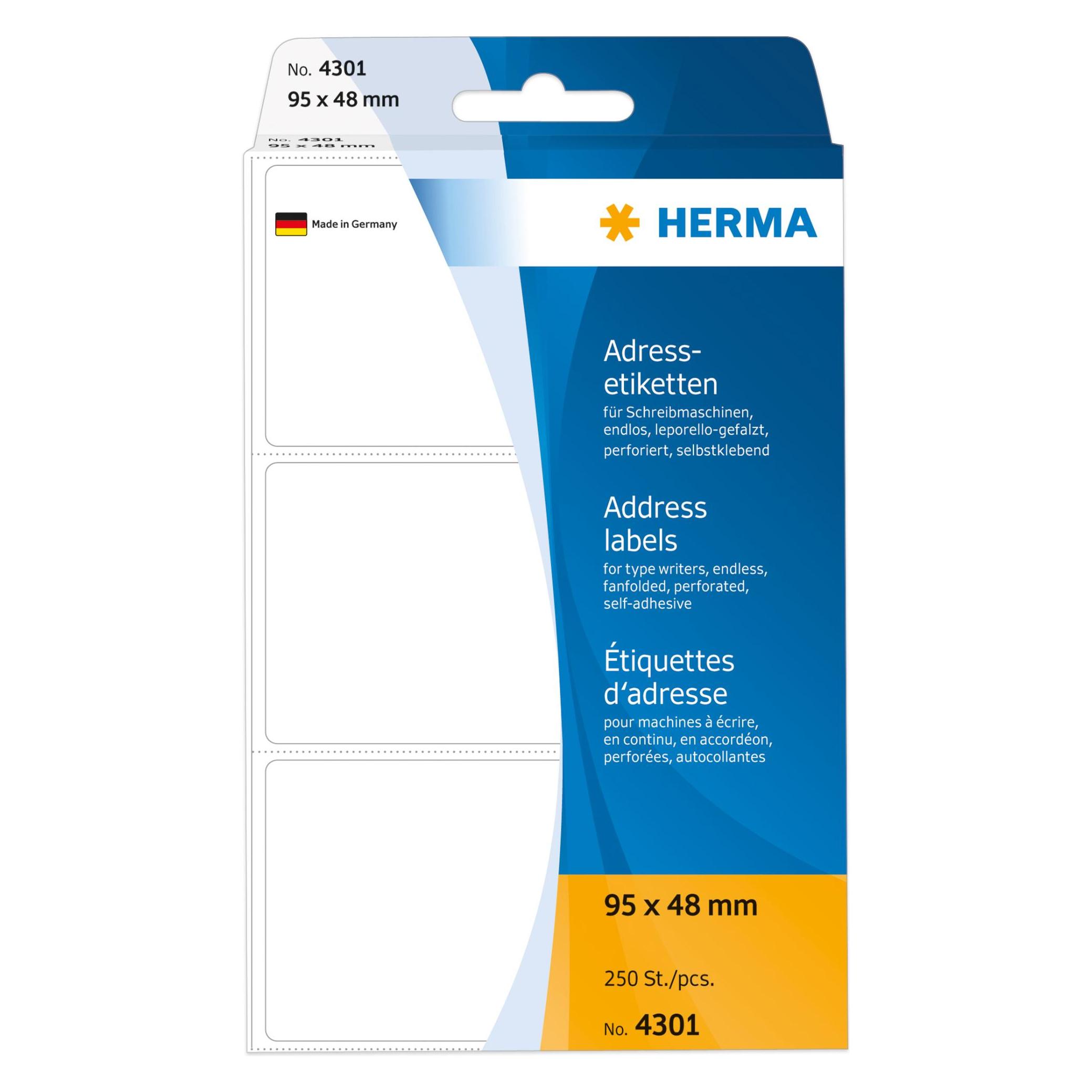 Herma Adressetiketten für Schreibmaschinen (4301)