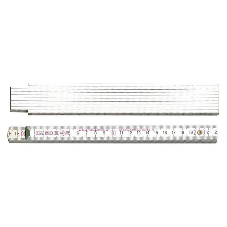 BMI Gliedermassstab Länge 2 m Breite 16 mm mm/cm EG III Buche weiss (2 m) (979806200)