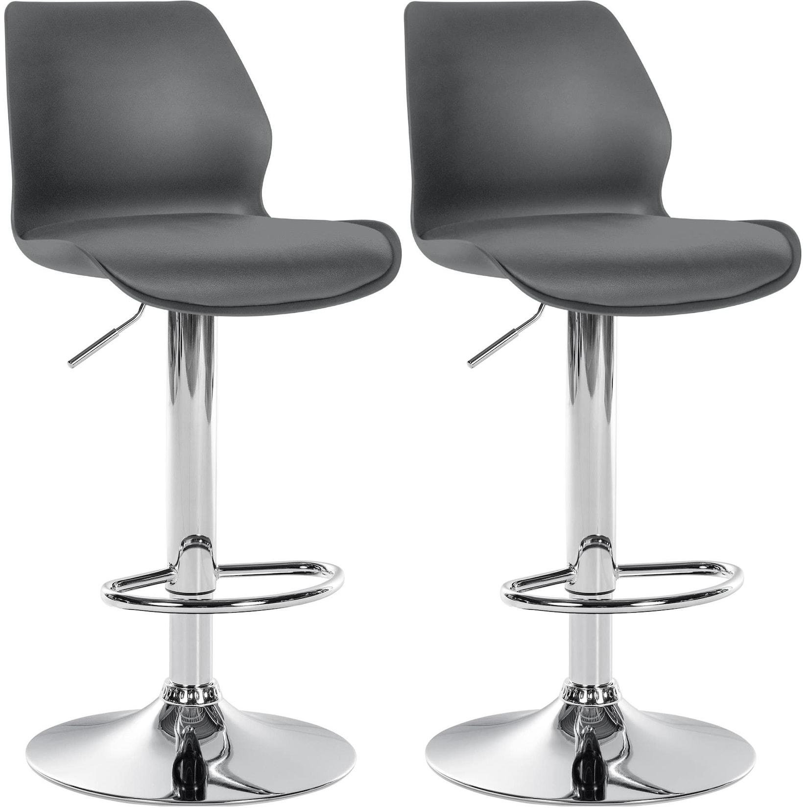 CLP 2er Set Barhocker Gilbert Kunststoff Farbe: grau, Material: Kunststoff