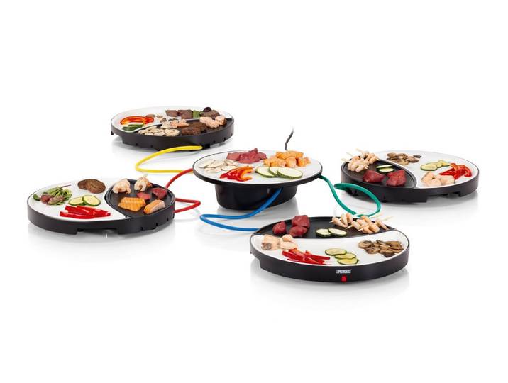PRINCESS Teppanyakigrill, 1000 W, Japanischer Elektro Tischgrill für 2-4 Personen Grillplatte Ø 32cm