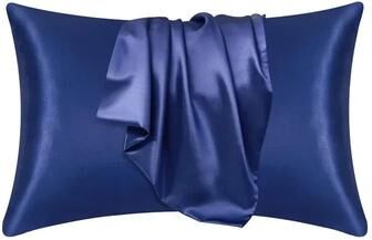 Uplift Essentials Natural Mulberry Silk Pillowcase dark Blue 19.68 In 25.98 In