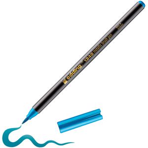Edding Brush-Pen 1340 Metallic Pinselstift, blau, Pinselspitze flexibel, 1-3 mm
