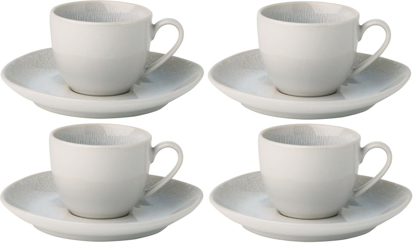 Tasse SOLA "Elements North", grau (hellgrau), 220ml, 4 Stk., Steingut, Trinkgefässe, Tasse hellgrau 220ml, 4 Stk.