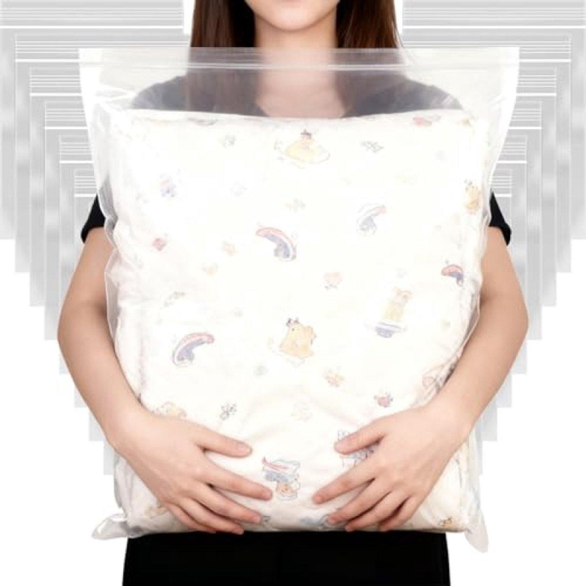 PromoHome 20 herbruikbare transparante opbergzakken met ritsluiting, 50 x 60 cm