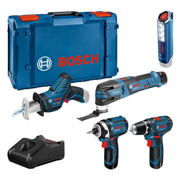 Bosch Combo Kit 5-tlg. 12V: GSR 12V-15/GOP 12V-28/GDR 12V-105/GSA 12V-14/GLI 12V-300 0615990N1D