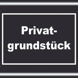 HB-Druck Privatgrundstück Aufkleber weiß-schwarz A9 (37x52mm)