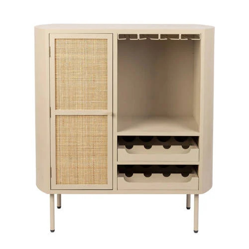Housecraft Living Amaya wijnkast met rattan details