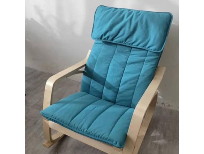 WEIDPHL Coussin De Remplacement pour Chaise en Coton Poang\, Housse De Fauteuil Multicolore\, Coussin en Tissu Amovible\, Chaise en Coton Poang Rembourrée Épaisse\,Bleu