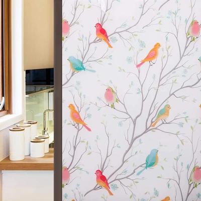 Uplift Treasures Frosted Privacy Window Film With Bird Decorative Decals white Frosted 30x100 Cm