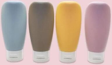 Uplift Essentials 4 Piece Refillable Travel Bottle Set For Lotions And Shampoo matte Color