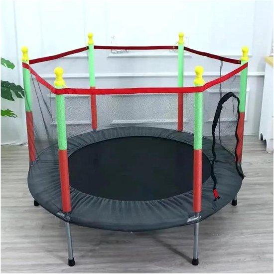 Kindertrampolin - Springbed Indoor Trampolin - Indoor play - Mit Sicherheitsnetz - 100 kg - Dunkelgrau