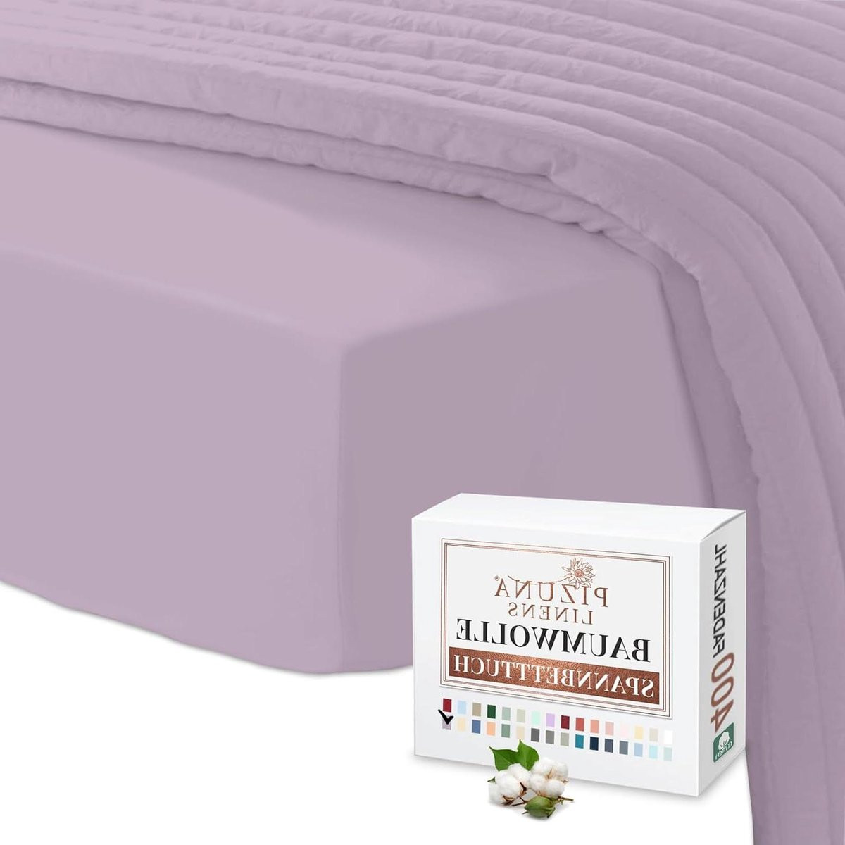 Hoeslaken 180x200 cm Mako Satin 400 Draads Lavendel