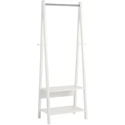SoBuy Garderobenständer mit 2 Ablagen Weiß 78x39x180cm Modern