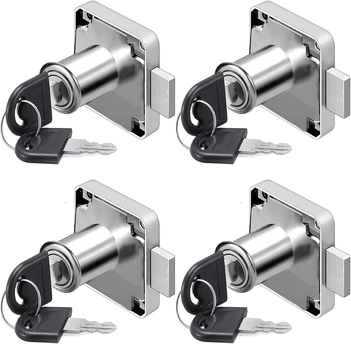 Zilver Cilinderslot voor Meubels en Kasten met Unieke Sleutel - 22mm