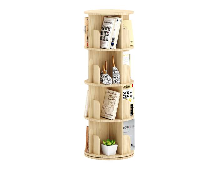 Bücherregal Drehregal VEDA mit 4 Ebenen 44 x 126 cm natur
