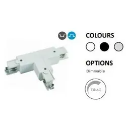 Powergear, Beleuchtung Zubehör, 3PH T Verbinder, LINKS 1 ZU LINKS 2 UMSCHALTBAR, Weiss