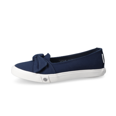 Ballerina DOCKERS BY GERLI, Damen, Gr. 36, Textil, blau (dunkelblau), Schuhe Ballerina, Freizeitschuh mit auffälliger Schleife