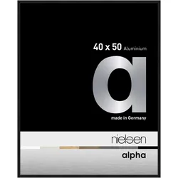 Nielsen Bilderrahmen Alpha Aluminium Normalglas / Floatglas / Schwarz Eloxal Mat...