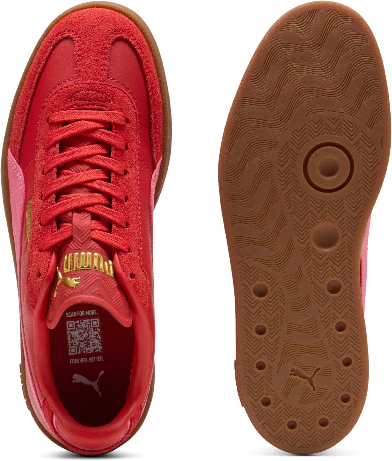 Sneaker PUMA "CLUB II ERA", Damen, Gr. 37, Textil, rot (candy apple, magic rose), Leder, unifarben, Schuhe Sneaker, für sportliche und streetwear Anlässe, mit Leder-Obermaterial candy apple, magic rose 37, Textil