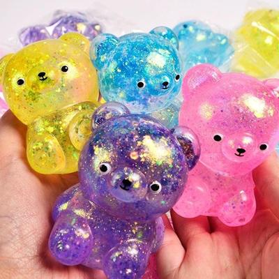 Perfect Picks Market Glitter Bear Squishy Stress Relief Toy Cute Bear Fidget Squeeze For Anxiety Relief Glitter Bear Squishy Stress Relief Toy Cute Bear Fidget Squeeze For Anxiety Relief
