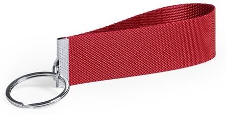 Porte-clés publicitaire Tofin polyester métal rouge
