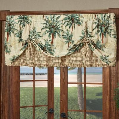 Touch of Class Palmetto Tie Up Valance Multi Warm 72 x 24, 72 x 24, Multi Warm