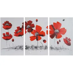 Ölgemälde Mohnblume, 100% handgemaltes Wandbild Gemälde XL, 165x90cm