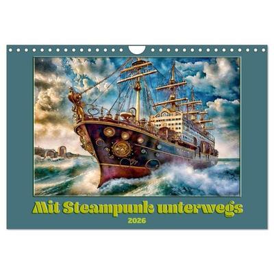 Mit Steampunk unterwegs (Wandkalender 2026 DIN A4 quer), CALVENDO Monatskalender