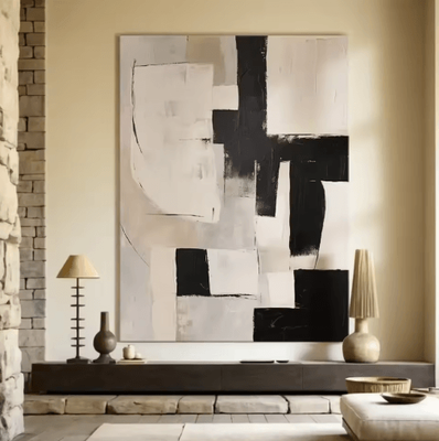 Inspire Picks Large Beige Abstract Wall Art Handmade Minimalist Neutral Canvas Painting b 20x30cm