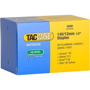 Tacwise Tackerklammern 140/12, 0343, 12mm, Flachdrahtklammern, Typ 140, 5000 Stück