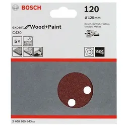 BOSCH Schleifblätter »C430 Expert for Wood and Paint« Körnung 120 5 Stück braun