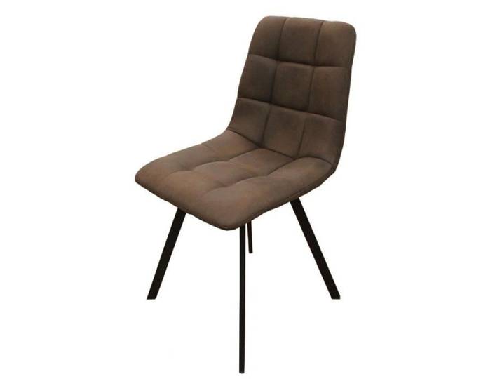 Chaise en simili marron pieds métal noir