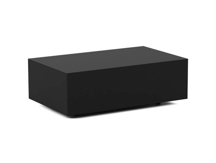COUCHTISCH Noma Rechteckig in Schwarz, Blockform mit versteckten Rollen 90/55/28 cm