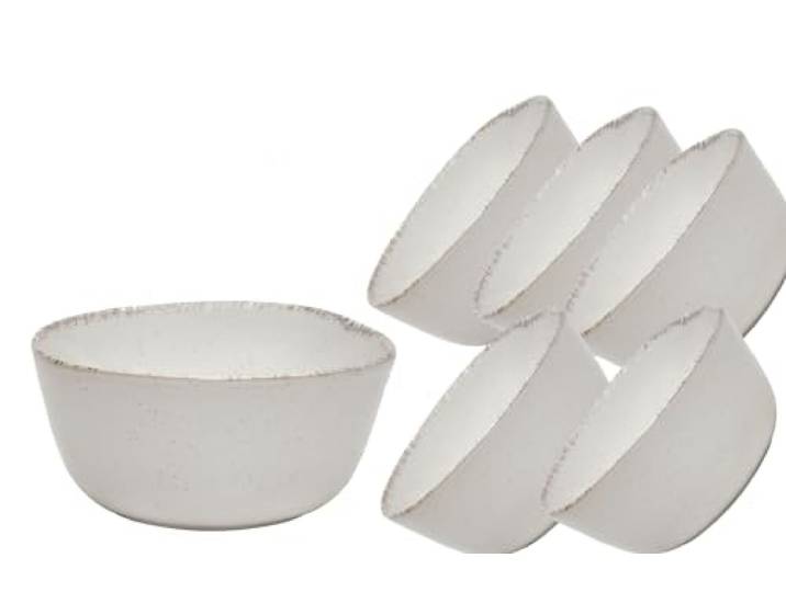 Van Well URBAN Schale 11 cm creme 6er Set - Steinzeug für Tapas, Dips, Snack und Saucen