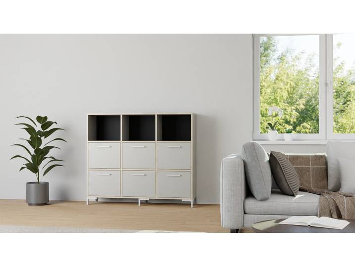 Elegantes Sideboard von Pickawood Premium Dekore Grau Multiplex Kante