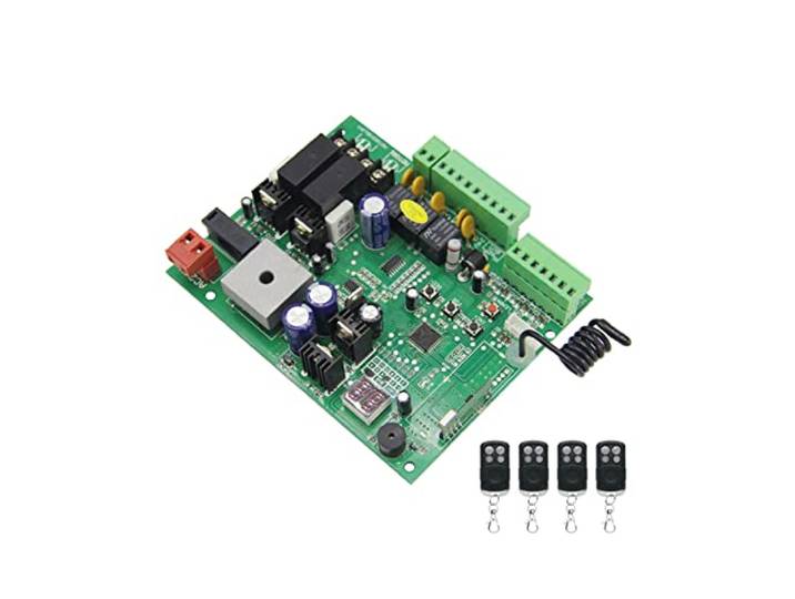 Elektrischer Toröffner Universal Pull Arm Türmaschine Motherboard 24 V Elektrischer Drehtoröffner Steuerplatine Automatischer Tor-Tür-Controller-Stellantrieb for Auffahrt(Board with 4 remotes)