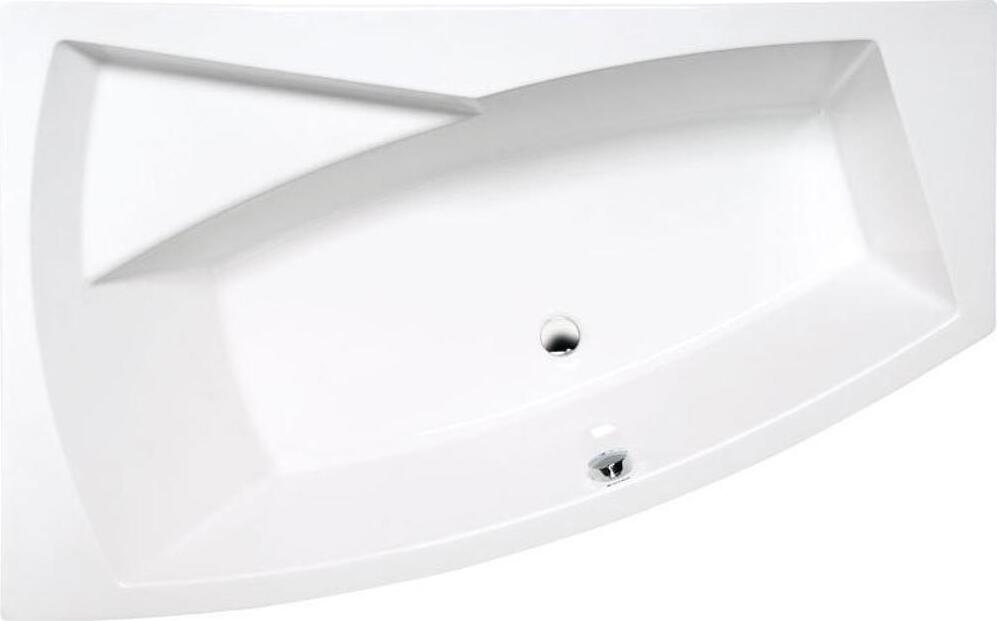 Raumspar Badewanne EVIA 170x100x47cm, links, weiß