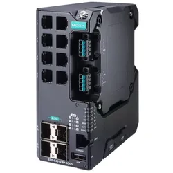 Moxa EDS-G4012-8P-4QGS-LVB-T (8 Ports), Netzwerk Switch, Schwarz