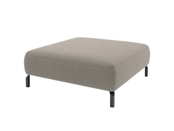 Polsterhocker 46cm Grau Feincordstoff Feena: Grau