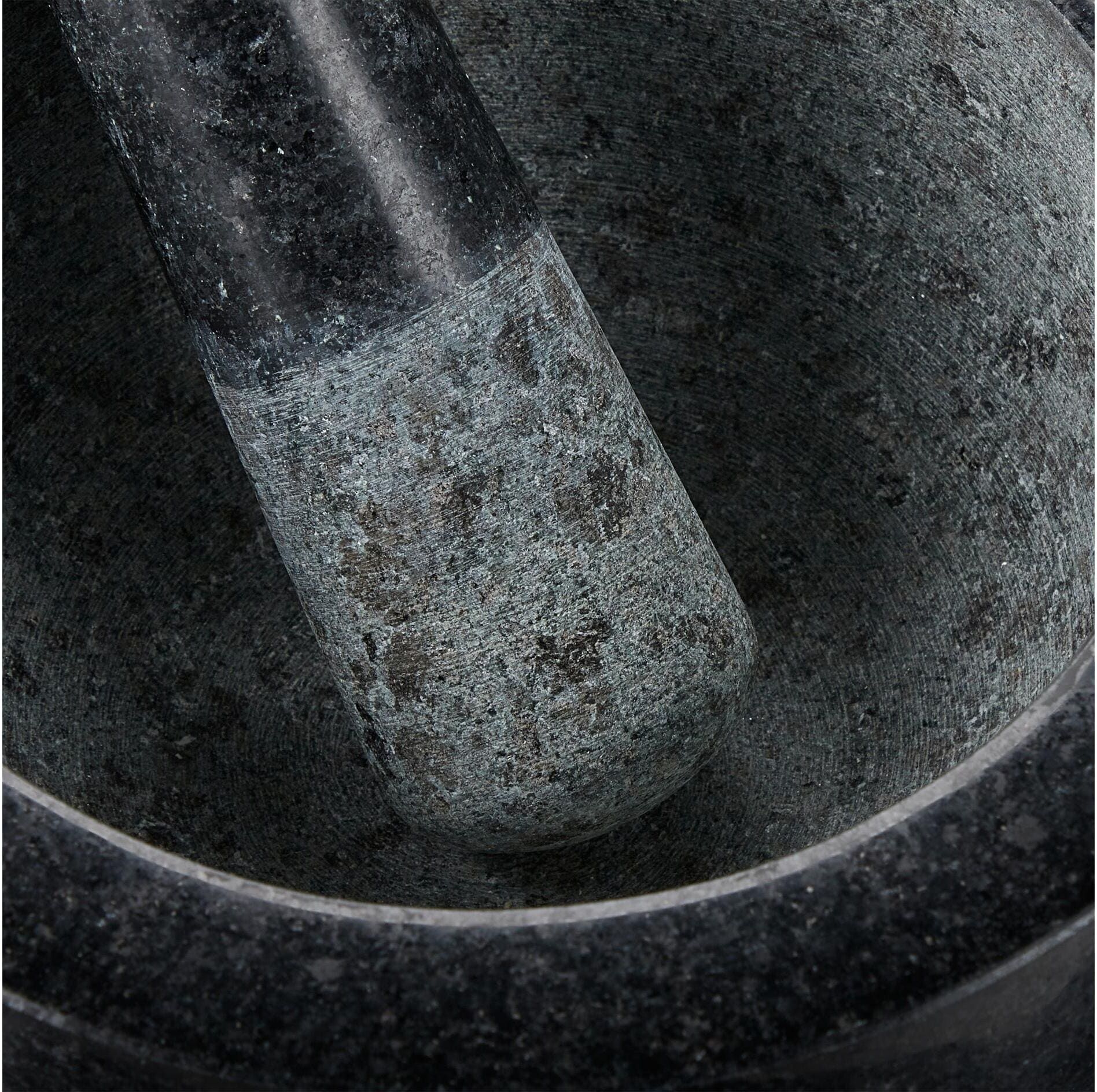 Mörser RELAXDAYS "und Stossel Set 20 cm", schwarz, H:12cm Ø:20cm, Granit, Mörser, Mörser schwarz Ø 20cm + Höhe 12cm