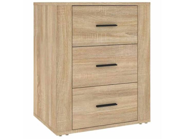 Heofavd Nachttisch mit 3 Schubladen Sonoma-Eiche Holzwerkstoff 50x36x60 cm