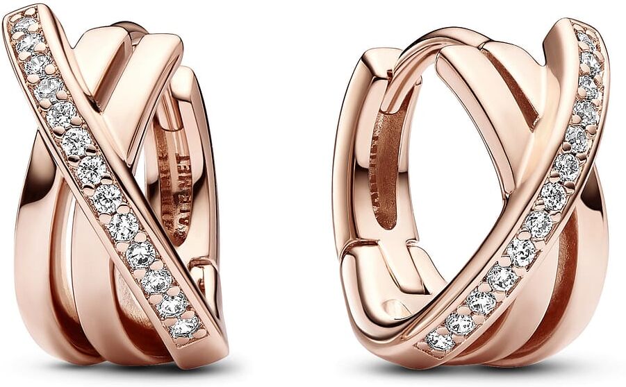 Créoles Pandora Pavé Croisées Femme