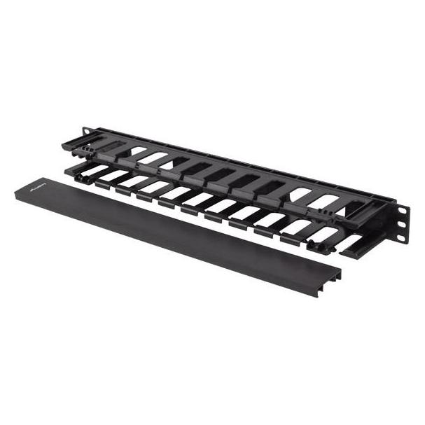 Lanberg Organizer Kabli 19"1U plastikowy z zaślepką typu A czarny (AK-1703-B)
