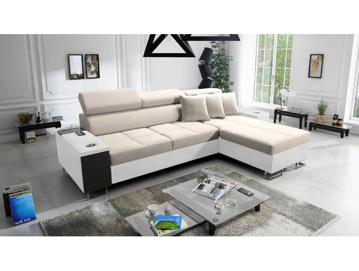 Kaiser Möbel Ecksofa Bequemes mit Schlaffunktion MORENA I MINI Doppelfarbe