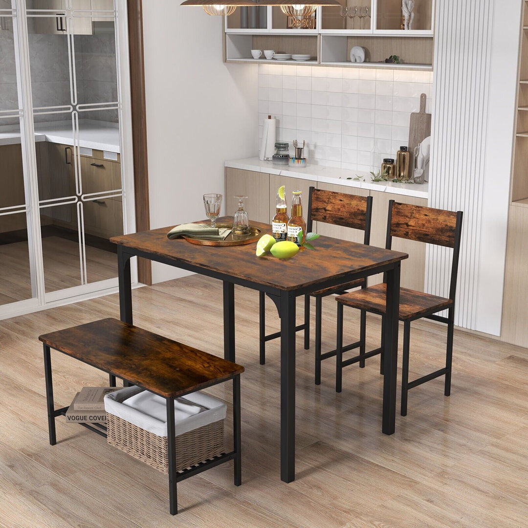 Borough Wharf 4 -Person Dining Set Dark Brown 4