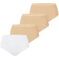 NUR DIE Damen Taillenslip Bio-Baumwolle GOTS-zertifiziert 4er Pack