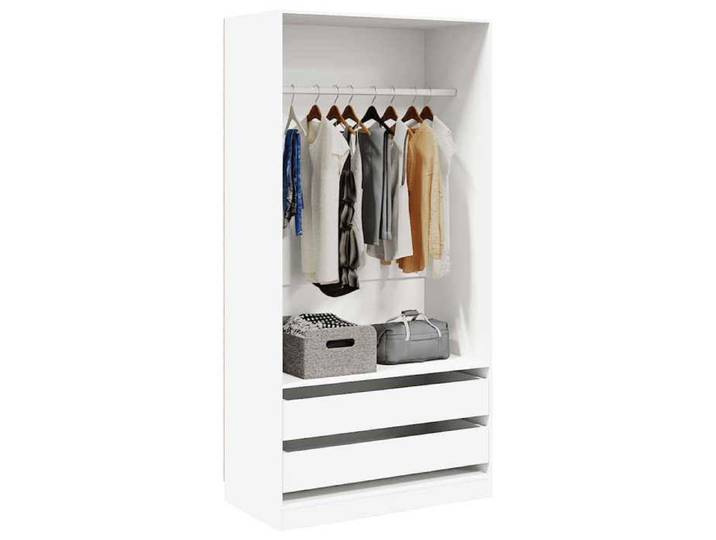 {January Sale}Garde-robe - armoire penderie Cabinet à chambre - meuble de rangement Blanc 100x50x200cm - Bois d'ingénierie 8_92603