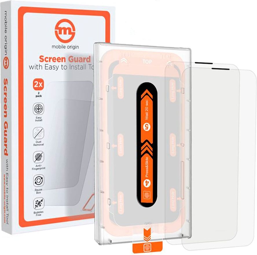 iPhone 14 Pro Mobile Origin Beskyttelsesglas - 2 stk. - Case Friendly - Gennemsigtig