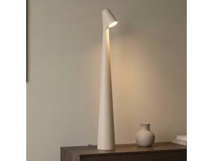 Vibia Designer Tischlampe Africa, dimmbar, creme / amber, für Wohn- / Esszimmer, Aluminium, Design, Tischlampe